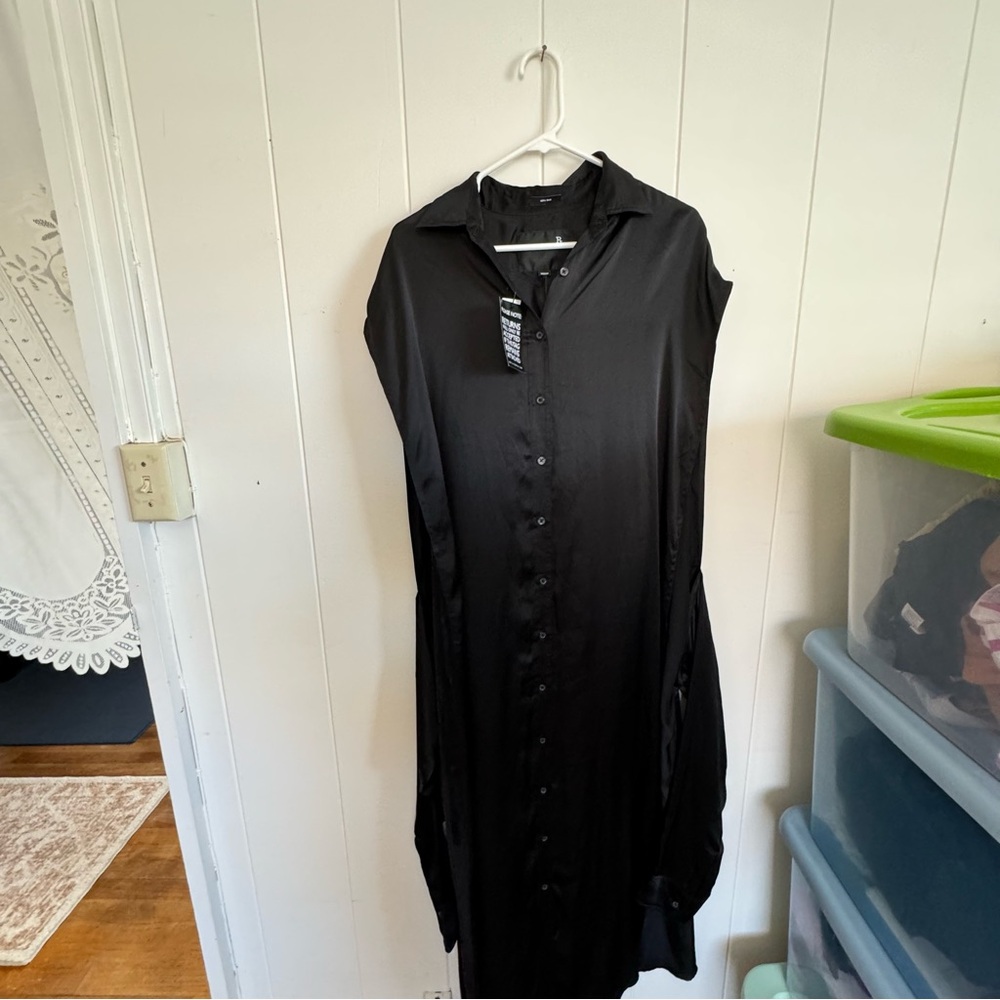R13 Black Sleeved Blouse Side Open Medium BNWT